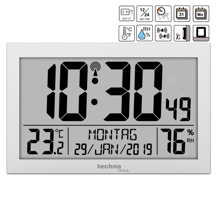 Настенные часы Technoline WS8016 Silver (WS8016)