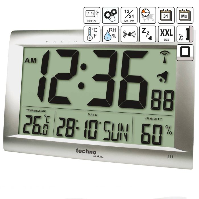 Настінний годинник Technoline WS8009 Silver (WS8009)