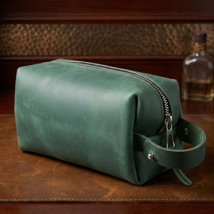 Шкіряна косметичка унісекс Grande Pelle 11572 зелений
