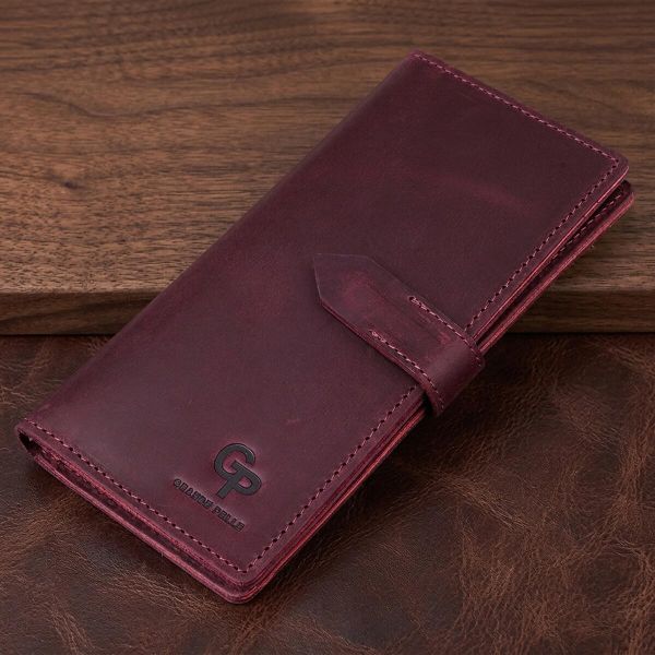 Шкіряне жіноче матове портмоне Grande Pelle 11561 бордовий