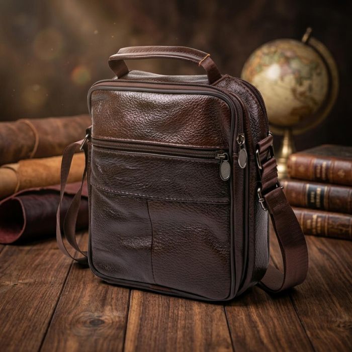 Чоловіча сумка з натуральної шкіри Vintage 20450 коричневий