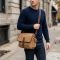 Функціональна чоловіча сумка з клапаном із текстилю 21249 Vintage коричнева