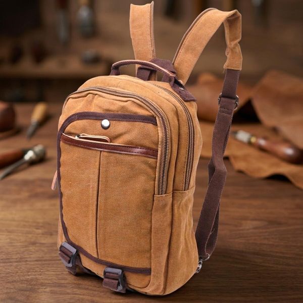 Зручний рюкзак з текстилю 21257 Vintage коричневий