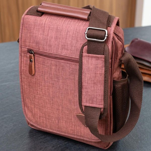 Вместительная мужская сумка из текстиля 21262 Vintage коричневая