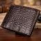 Стильное мужское портмоне из натуральной фактурной кожи с тиснением под крокодила Canpellini 21777 коричневое