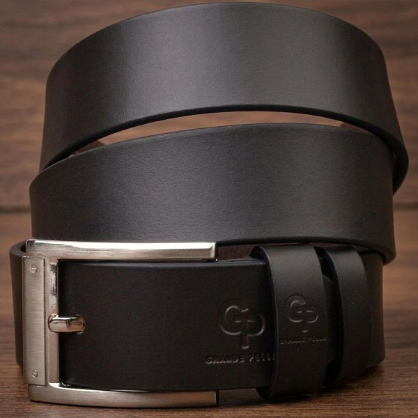 Качественный мужской ремень из натуральной кожи Grande Pelle 21461 коричневый