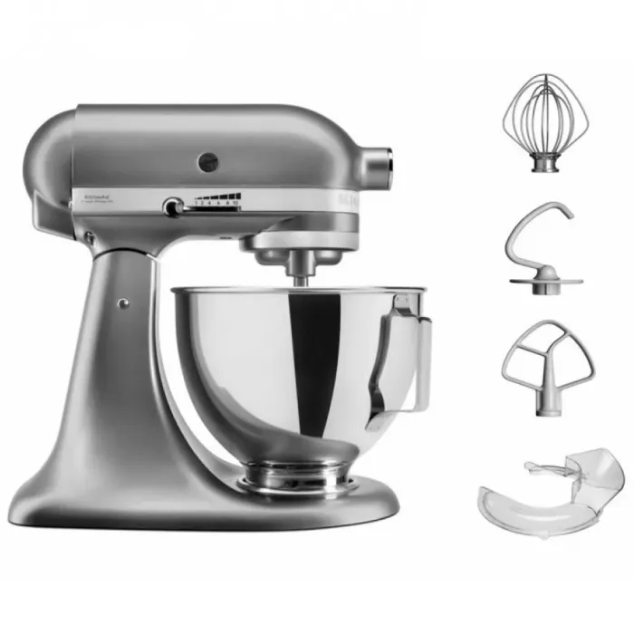 Кухонная машина KitchenAid Artisan 4,3 л 5KSM95PSECU с откидным блоком серебристый