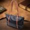 Удивительная двухцветная женская сумка из натуральной кожи Vintage 22303 черный