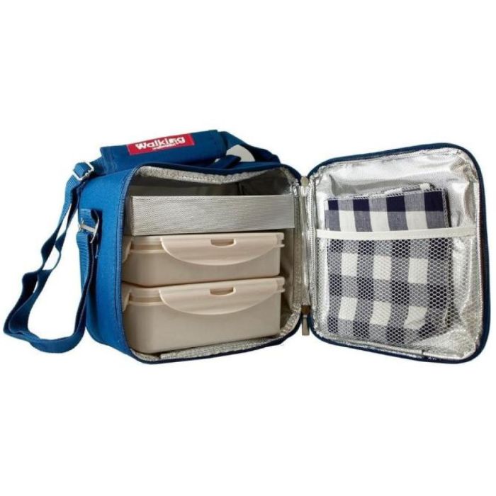 Сумка для обідів (5 предметів) Bergner Walking business 23х22х13,5 см блакитна (BG-3652-BL)