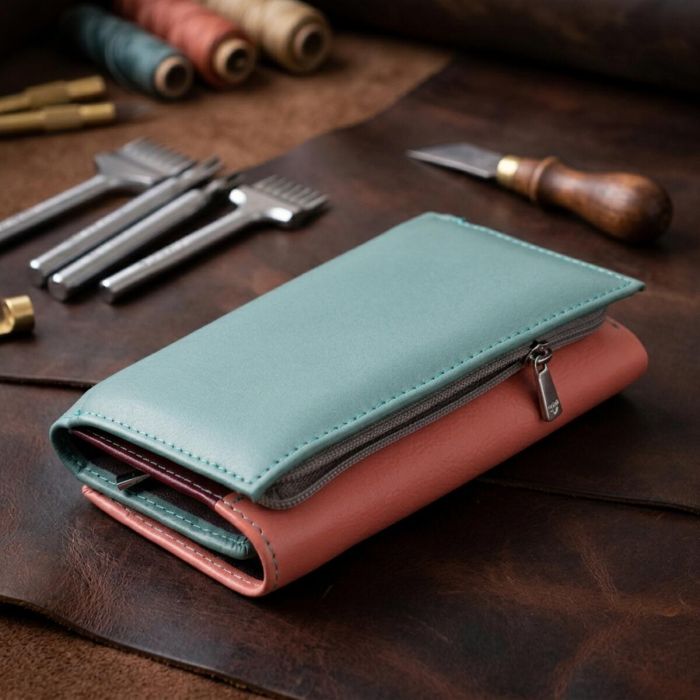 Красивый женский кожаный кошелек в три сложения ST Leather 19441 разноцветный