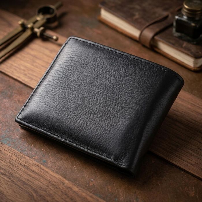 Чоловічий гаманець-затиск з натуральної шкіри ST Leather 22460 чорний