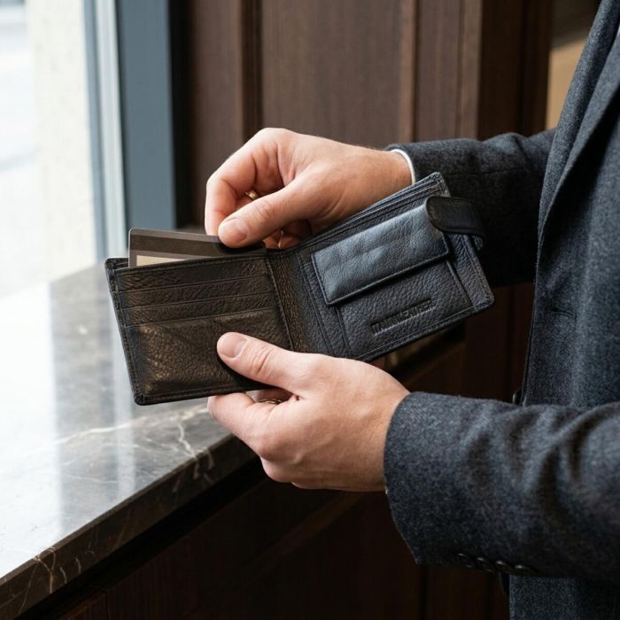 Мужской кошелек удобного размера ST Leather 22471 черный