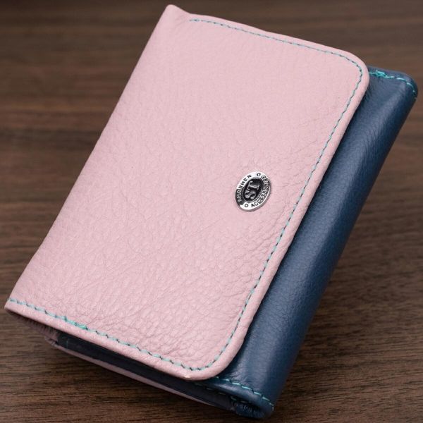 Практичний гаманець для дівчат із натуральної шкіри ST Leather 22496 різнокольоровий