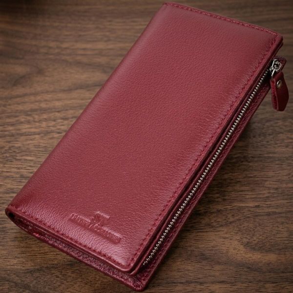Сучасний гаманець-клатч для стильних жінок із натуральної шкіри ST Leather 22534 бордовий