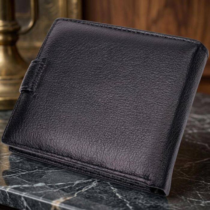Мужской трендовый кошелек из натуральной кожи ST Leather 22553 черный