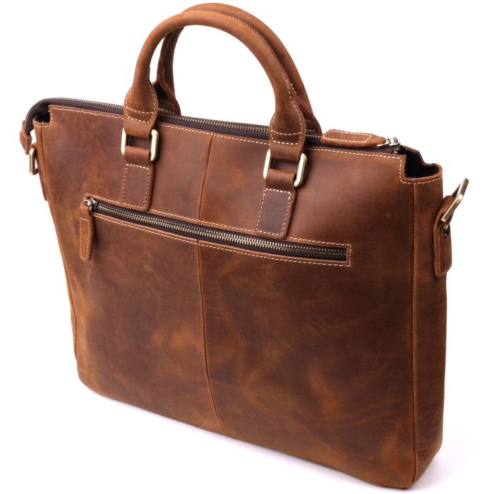 Стильный портфель в винтажном стиле из натуральной кожи Vintage 22673 коричневый