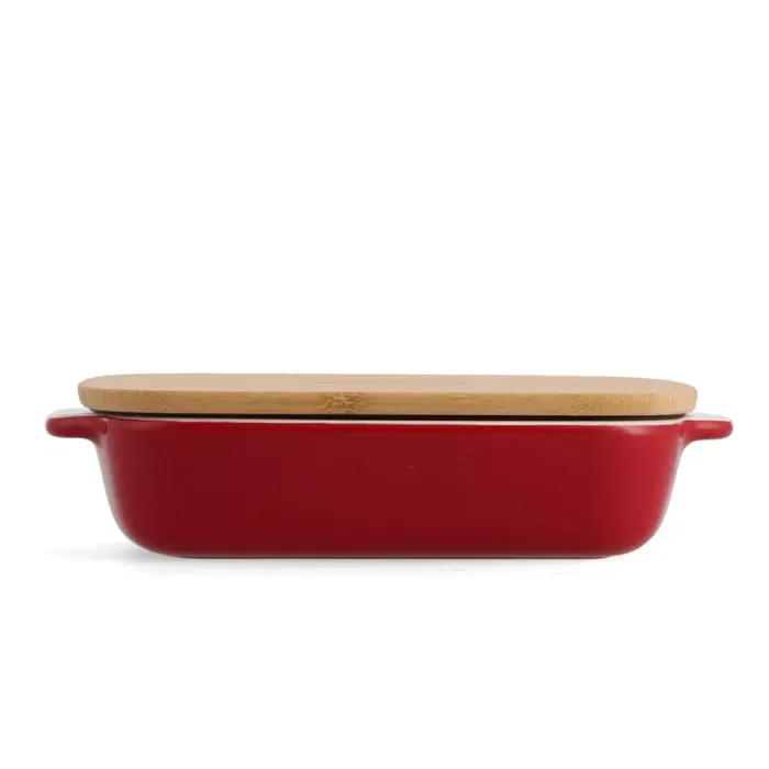 Форма для випічки з кришкою KitchenAid керамогранітна 24,1x15x6 см 0,9 л колір червоний (CC006104-001)