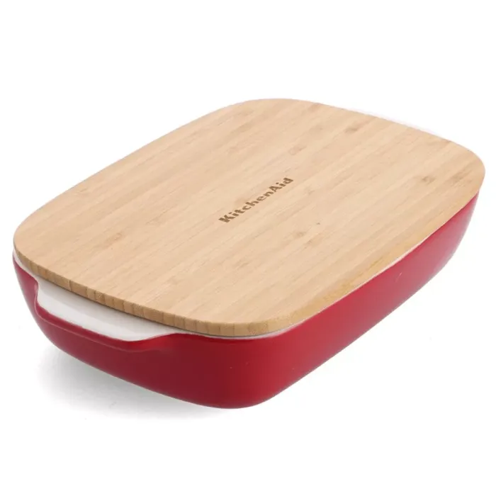 Форма для випічки з кришкою KitchenAid керамогранітна 31,2x18,8x7,2 см 1,9 л колір червоний (CC006106-001)