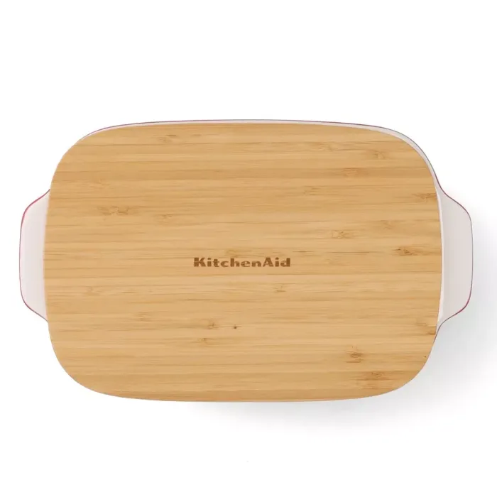 Форма для выпечки с крышкой KitchenAid керамогранитная 31,2x18,8x7,2 см 1,9 л цвет красный (CC006106-001)