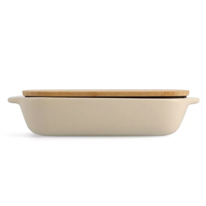 Форма для выпечки с крышкой KitchenAid керамогранитная 31,2x18,8x7,2 см 1,9л кремовый цвет (CC006107-001)