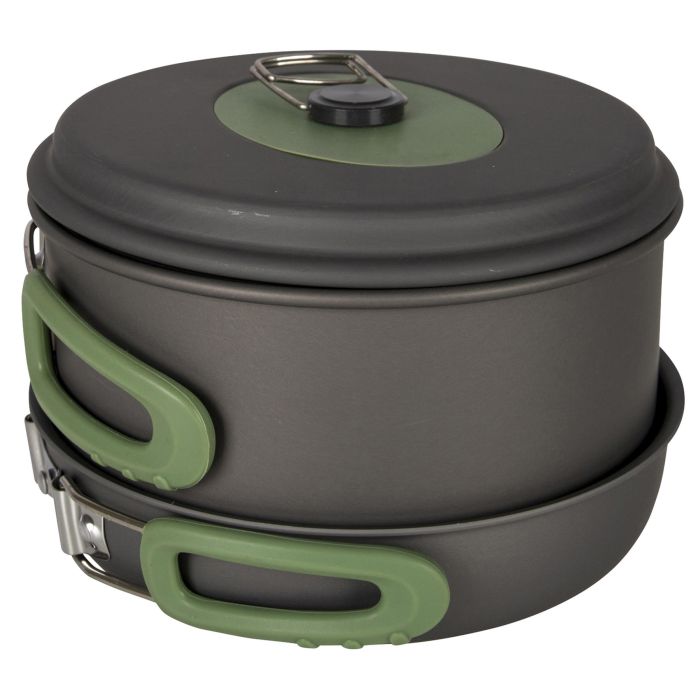 Набір посуду Bo-Camp Explorer 3 Pieces Hard Anodized Grey/Green (2200239)