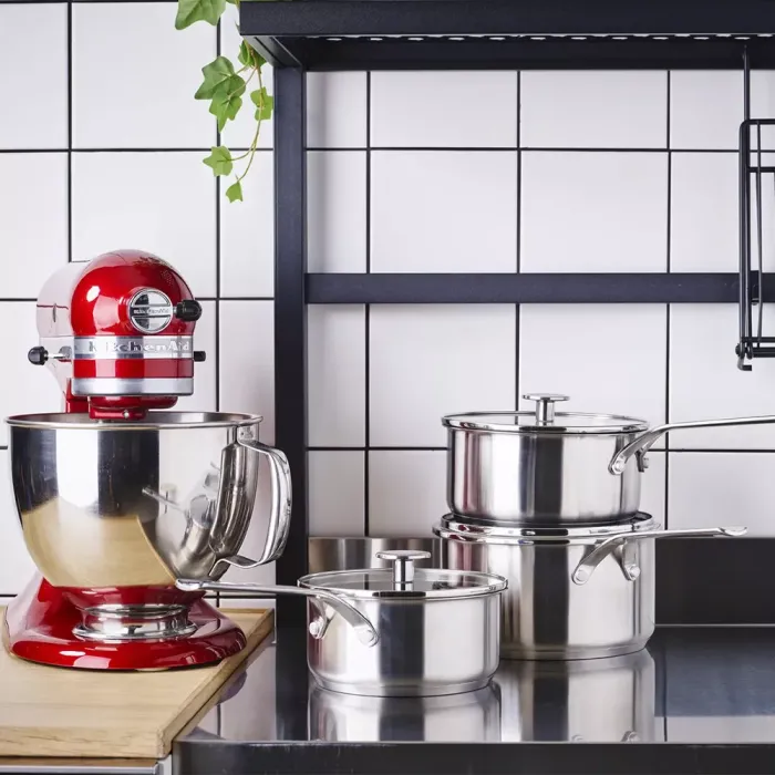Набір ковшів з кришками KitchenAid SSS 16/18/20 см - 1,5/2,1/3,1 л з керамічним покриттям (CC005740-001)