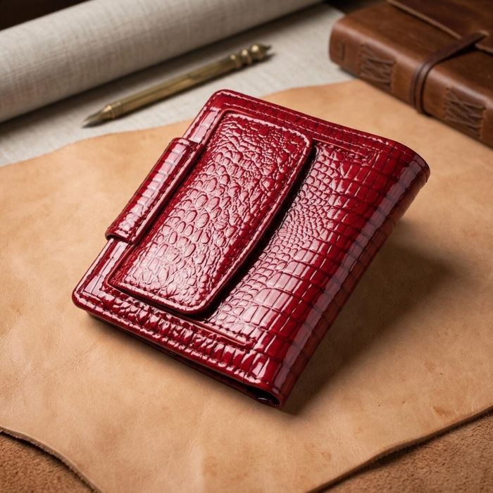 Лакований гаманець для жінок середнього розміру ST Leather 22685 червоний