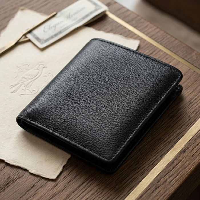 Компактный женский кошелек с карманом для монет из натуральной кожи ST Leather 22690 черный