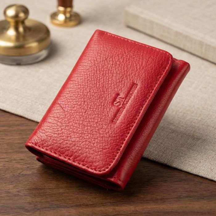 Жіноче портмоне з монетницею із натуральної шкіри ST Leather 22727 червоне