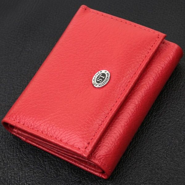 Компактне жіноче портмоне з монетницею із натуральної шкіри ST Leather 22729 червоне
