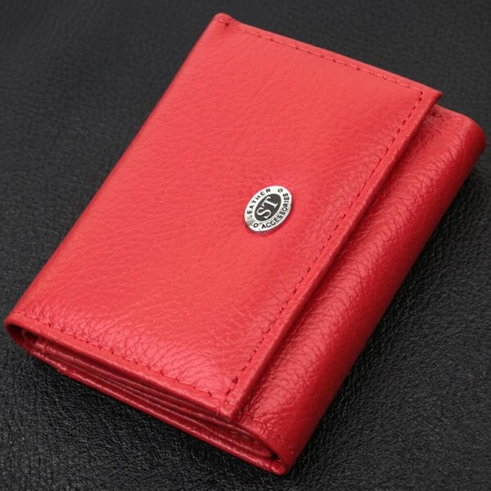 Компактне жіноче портмоне з монетницею із натуральної шкіри ST Leather 22729 червоне