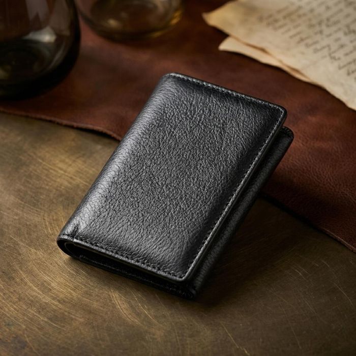 Практичний гаманець із монетницею з натуральної шкіри ST Leather 22740 чорний