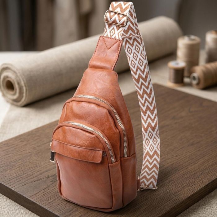 Небольшая женская сумка с одной лямкой через плечо из гладкой экокожи Vintage 22767 рыжая