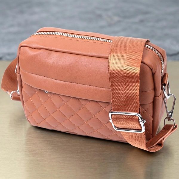Женская сумка кросс-боди с монетницей из экокожи Vintage 22795 рыжая