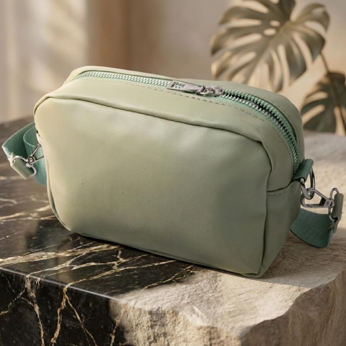 Стильна жіноча сумка крос-боді з монетницею з екошкіри Vintage 22797 фісташкова