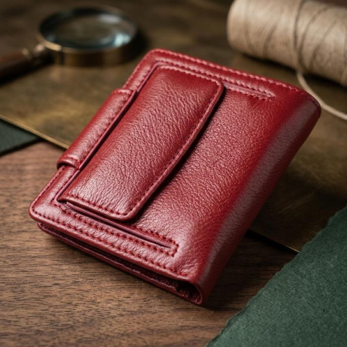 Женский кошелек вертикального формата из натуральной кожи ST Leather 23071 бордовый