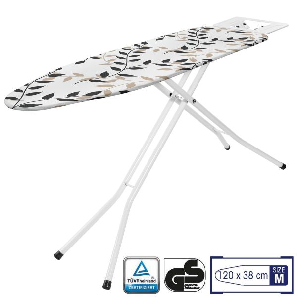 Гладильная доска Casa Si Superstandard Basic 120x38 White/Black Leaves (CS95150E166)