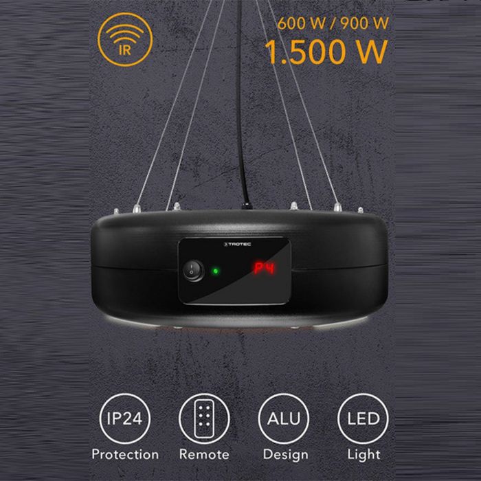 Обігрівач інфрачервоний Trotec IR 1550 SC 1500W + LED Black (1410003812)