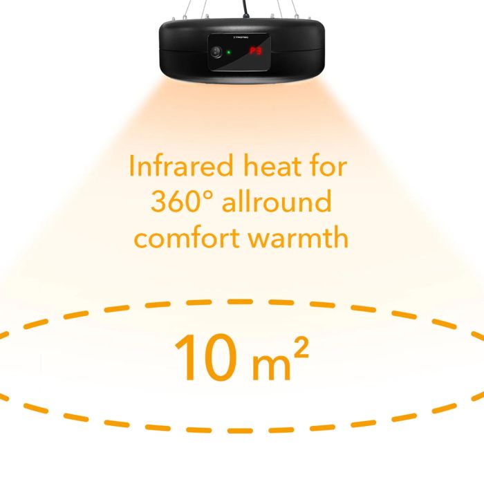 Обігрівач інфрачервоний Trotec IR 1550 SC 1500W + LED Black (1410003812)