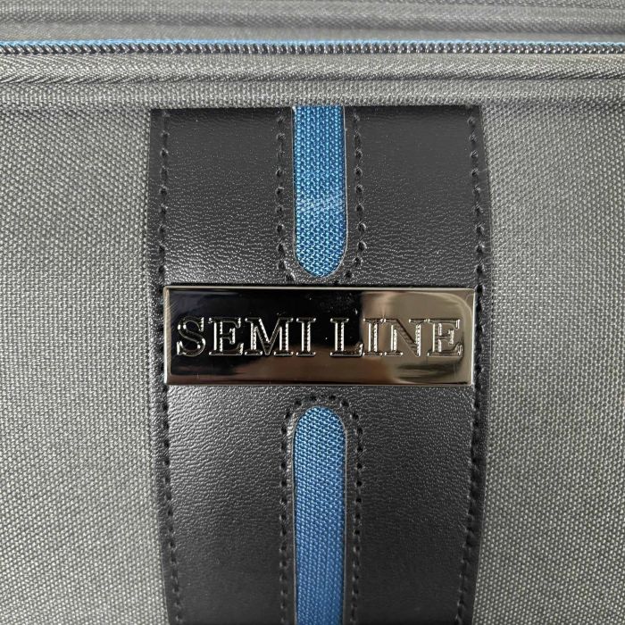 Валіза Semi Line 20" (S) Dark Brown/Blue Line (T5736-1)