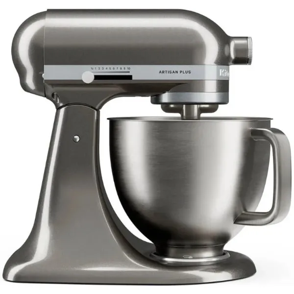 Кухонна машина KitchenAid Artisan Plus 4,7 л 5KSM50PKVEMS з відкидним блоком, срібний медальйон