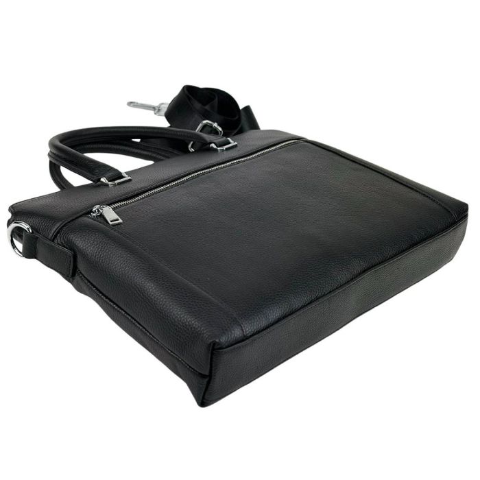 Сумка для ноутбука черная кожаная Tiding Bag A25F-9157-1A