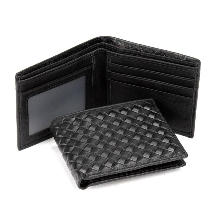 Мужской портмоне с тиснением плетения Tiding Bag M39-1023-35A