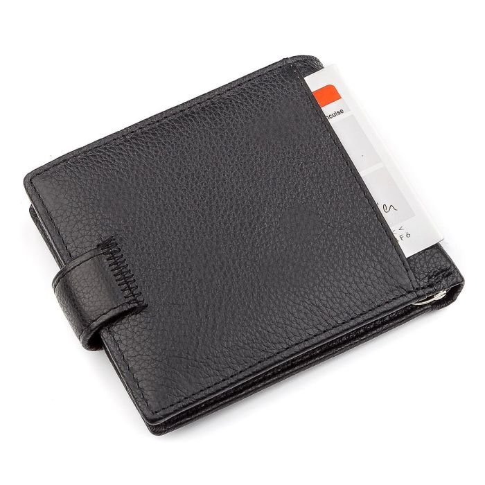 Чоловічий гаманець ST Leather 18309 (ST113 - 1) із затискачем для грошей чорний