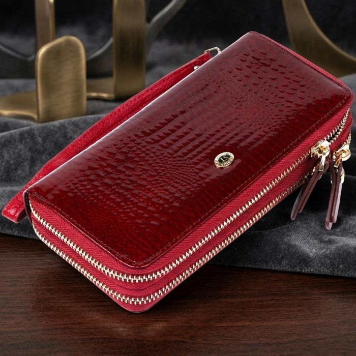 Жіночий клатч із двома відділеннями ST Leather 18907 бордовий