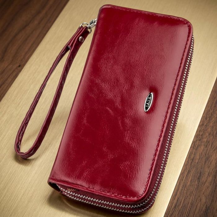 Кошелек женский из экокожи KIVI 19053 малиновый