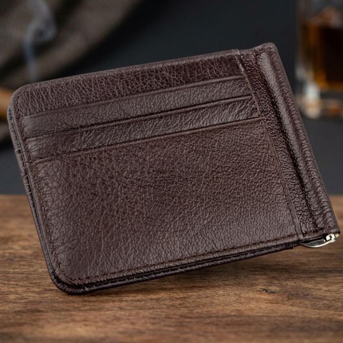 Стильний чоловічий затискач ST Leather 18941 коричневий