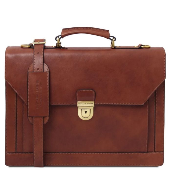 Шкіряний портфель на три відділення Cremona Tuscany TL142448 (2448_1_2)