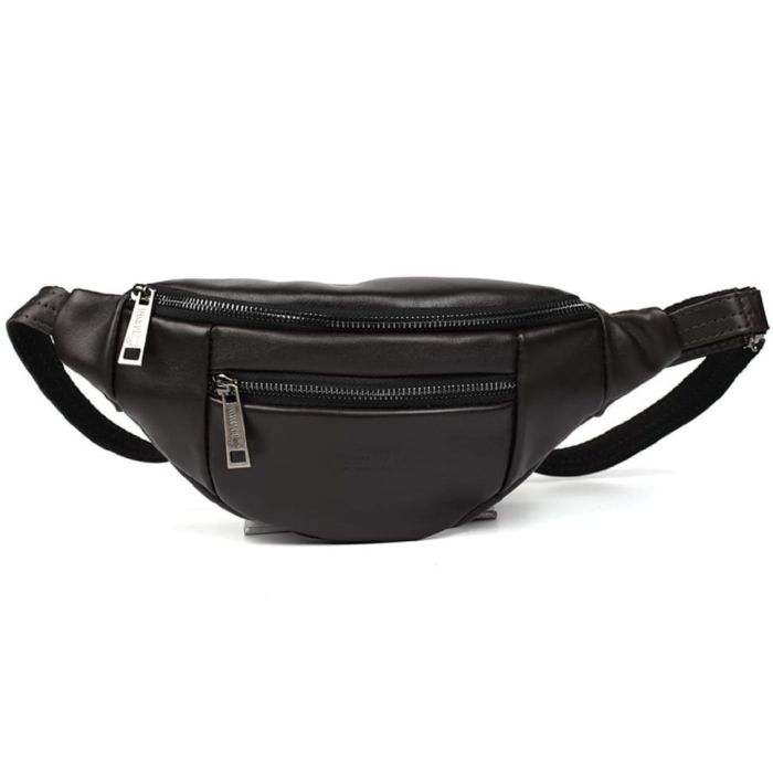 Шкіряна бананка на два відділення з передньою кишенею TARWA GC-8040-3md коричнева (GC-8040-3md)