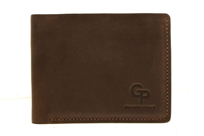 Портмоне чоловіче шкіряне Onda коричневе Grande Pelle 507120 (507120)